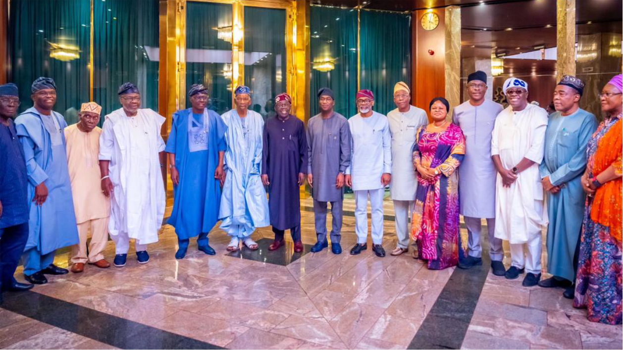 PRESIDENT TINUBU MEETS GOV. SANWO-OLU, DR. HAMZAT, GAC 1